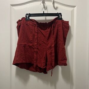 Torrid Deep Red Elastic Shorts